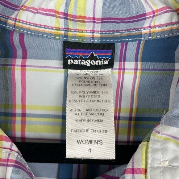 Patagonia plaid button down women’s blouse size 4 - Picture 4 of 5